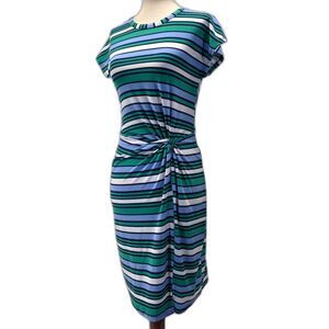No Comment Soft and Smooth Twist Front Striped Dress Size Small *NWT